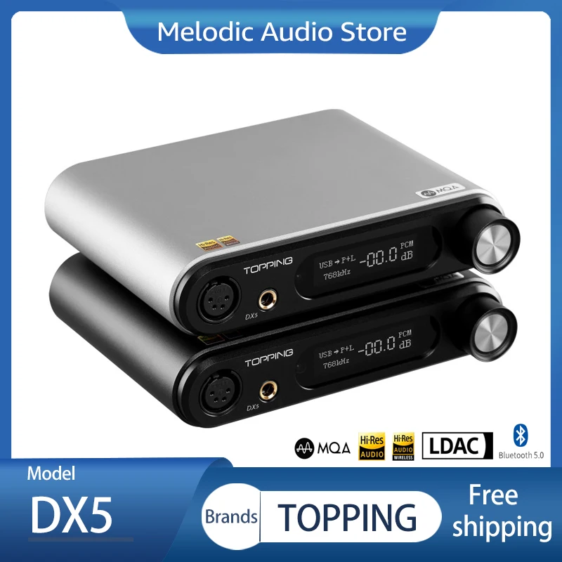 

Настольный ЦАП Topping DX5 HIFI Dual ES9068AS Bluetooth 5,0 LDAC декодер AMP NFCA сбалансированный усилитель для наушников предусилитель