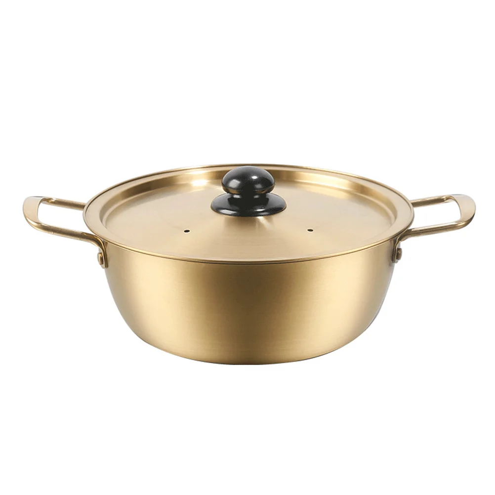

1Pc Korean Ramen Pot Ramen Noodle Pot Kitchen Saucepan Shabu Shabu Pot Stew Pot Metal Stock Pot Lid