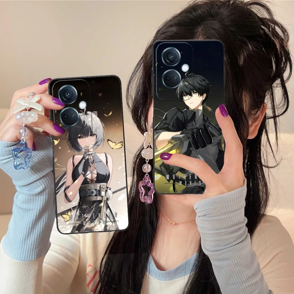 Wuthering волны Rover мобильный телефон фотоэлемент для OPPO Find X5 X3 X2 A93 Reno 8 7 Pro A74 A72 A53