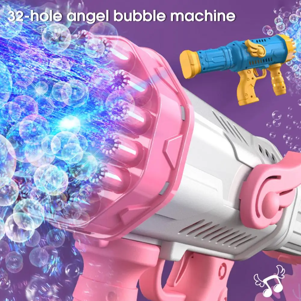 

Hot Kids Bubble Gun with lights Toy 64-Hole Charging Electric Automatic Bubble Machine Summer Outdoor Soap Water Children Toys