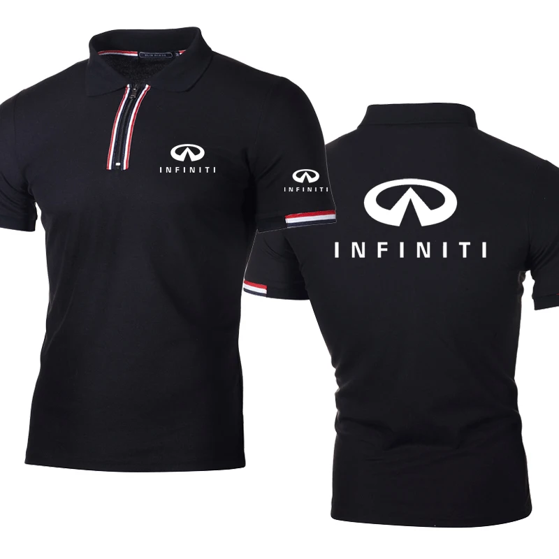 

2022NEW Casual Men's polo shirt Infiniti Car Logo Printing Cotton Harajuku Splicing matchingHigh quality Men's short sleeve tops