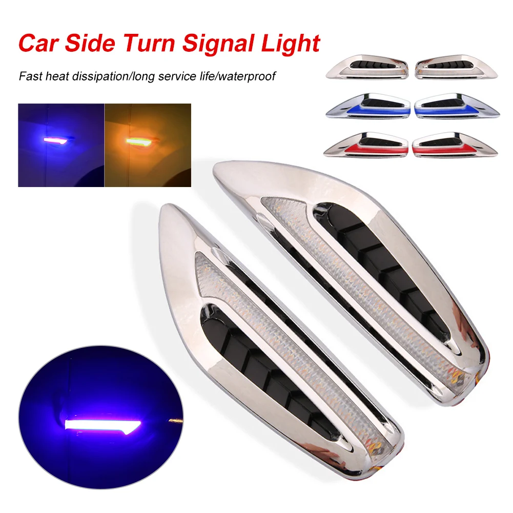 

1Pair Steering light Fender Side Lamp Hot Sale DC12V Blade Shape Auto Car LED Side Lights Marker Turn signal Lights Universal