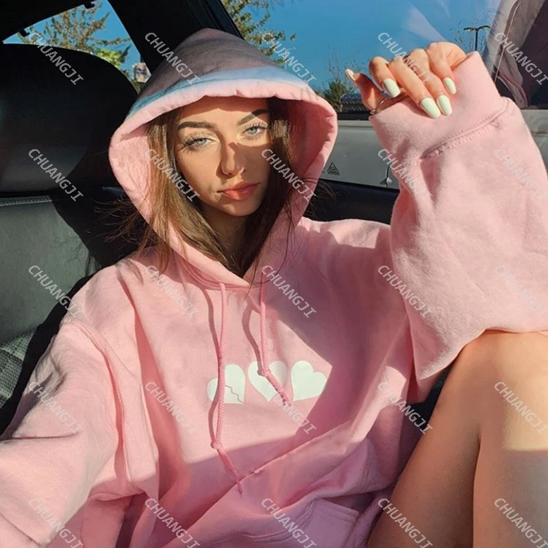 

Love Sweet And Cute Kawaii Print Harajuku Vintage Hooded Pocket hoodie Sweater Y2K Clothes Streetwear Punk Sweatshirt Aesthetic