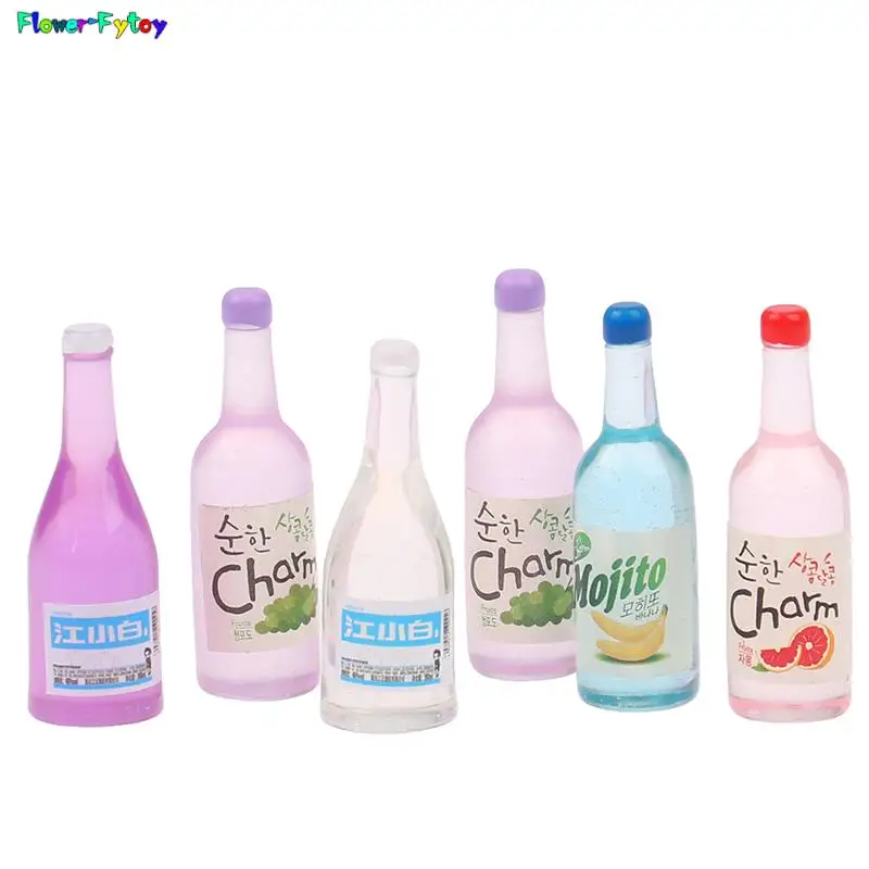 

Миниатюры для кукольного домика, 5/6 шт., 1:12, модель прозрачной бутылки со сверкающими напитками и содовой, аксессуары «сделай сам»