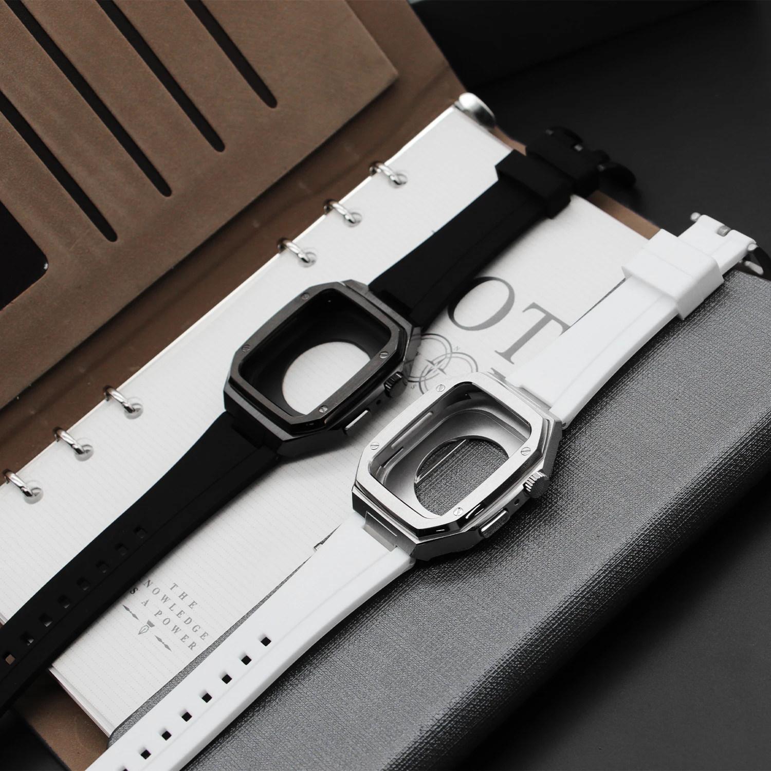 New Modification Mod Kit for Apple Watch Band Case 8 7 45mm 44mm Luxury Metal Bezel Frame Smart WatchBand for IWatch 6 5 4 Strap