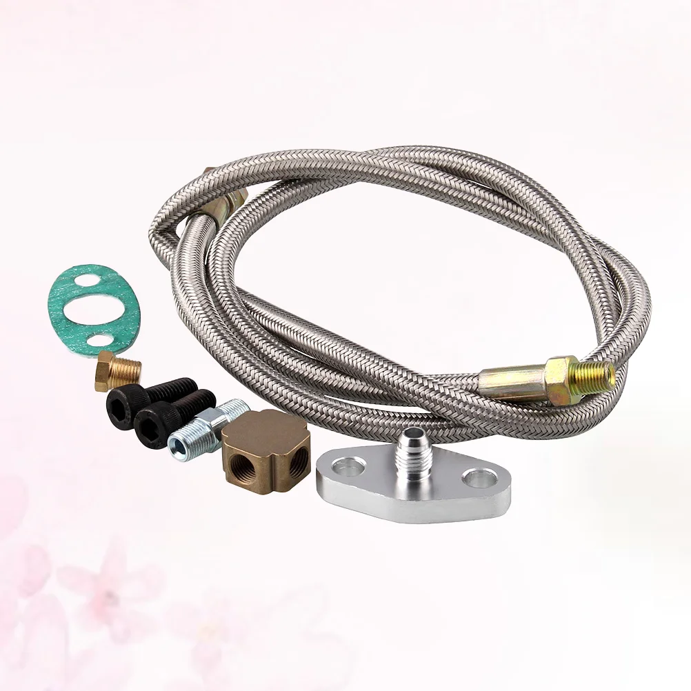 

1 Set Oil Inlet Feed Line Fitting Oil Inlet Feed Line for Turbocharger Turbocharger Oil Feed Kit Drain Return Kit