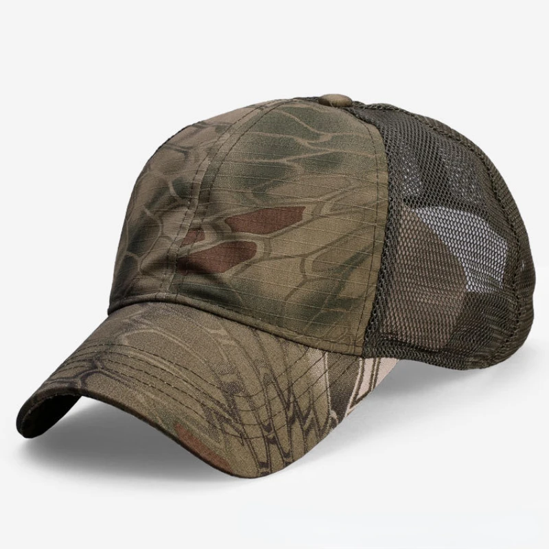 

Camouflage Hat Men's Summer Thin Summer Breathable Mesh Sun Visor Hat Mesh Baseball Cap Sunscreen Adjustable Vintage Men's Cap