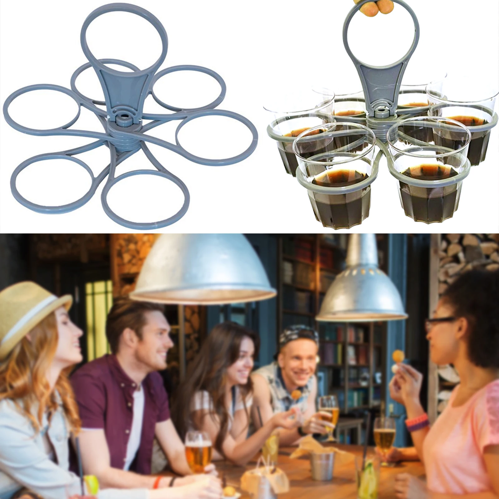 Удобный складной держатель для чашек напитков на 6 многоразовая переноска