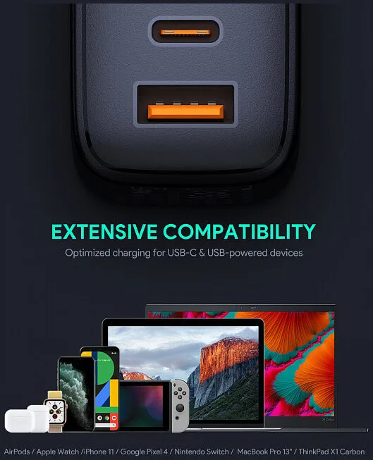 Сетевое зарядное устройство Aukey Omnia Mix PD 65W USB-A/C цвет Черный | Аксессуары для