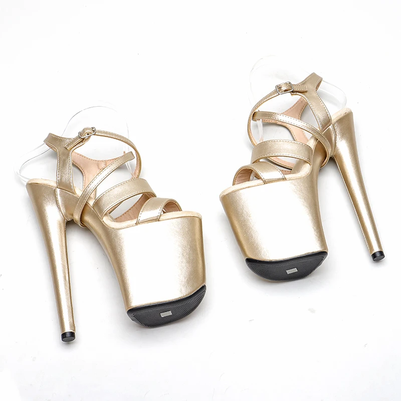 Leecabe 8inches/20cm PU upper  high heel sandals  sexy model shoes pole dance shoes