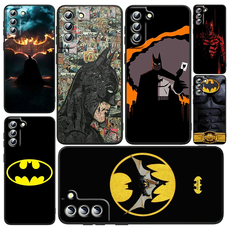 

Justice Cute Batman Heroes Phone Case For Samsung Galaxy S23 S22 S21 S20 FE Ultra Pro Lite S10 S10E S9 Plus 5G Black Funda