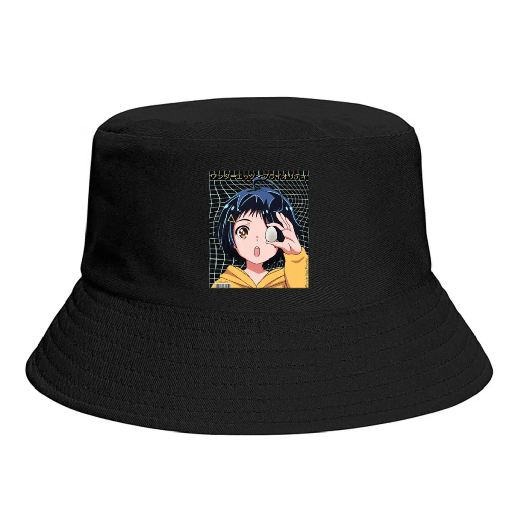 

New Unisex Polyester Ai Ohto Bucket Hats Women Summer Sunscreen Panama WONDER EGG PRIORITY Men Outdoor Fishing Hats Dropshipping