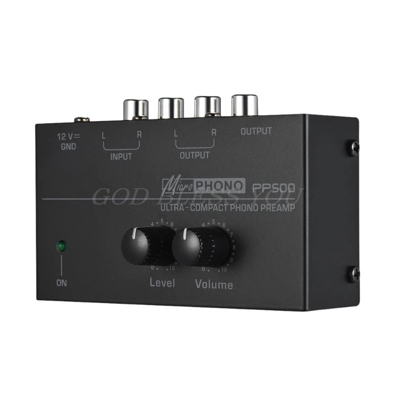 

PP500 Phono Preamp Preamplifier with Level Volume Controls RCA Input Output 1/4" TRS Output Interfaces for LP Vinyl Turntable