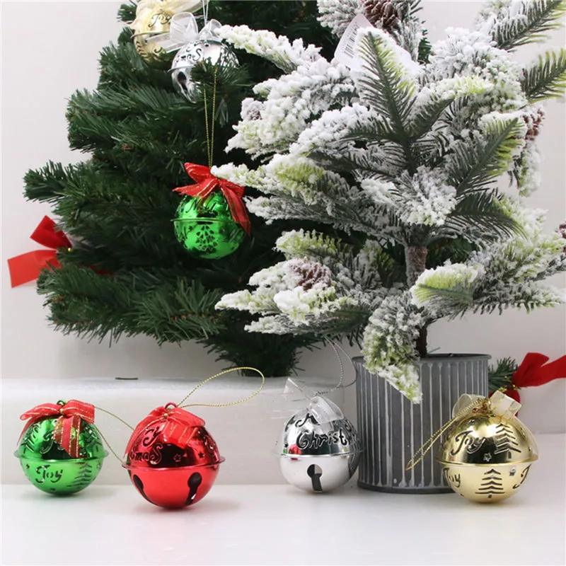 

1PC Christmas Bell Red White Green Metal Jingle Bells Christmas Tree Hanging Pendant Ornament Christmas Decoration For Home