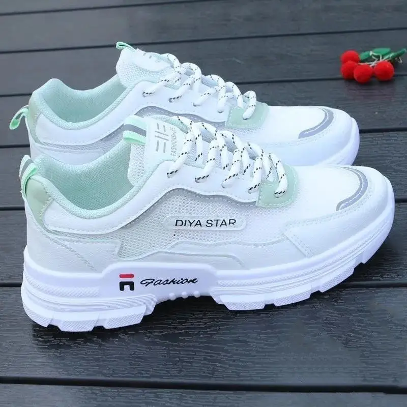 

Korean Platform Sneakers Women Shoes Thick Bottom Chunky Sneakers Breathable Mixed Colors Slip On Casual Shoes Woman 2022