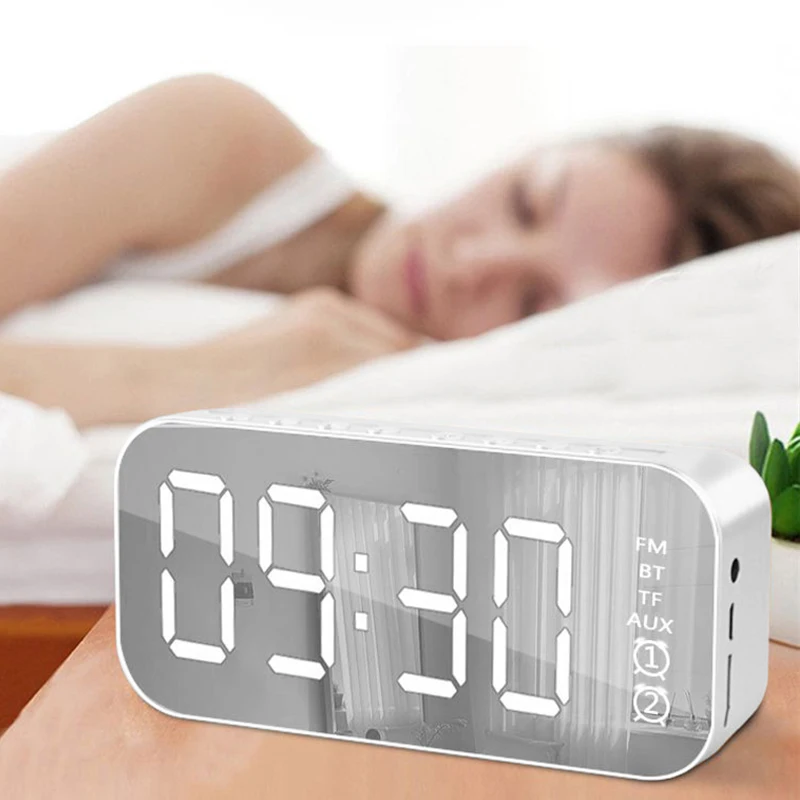 

Alarm Clock Smart Speaker Blutooth Caixa De Som with LED Digital Table Electronic Desktop Clocks USB Wake Up Clock