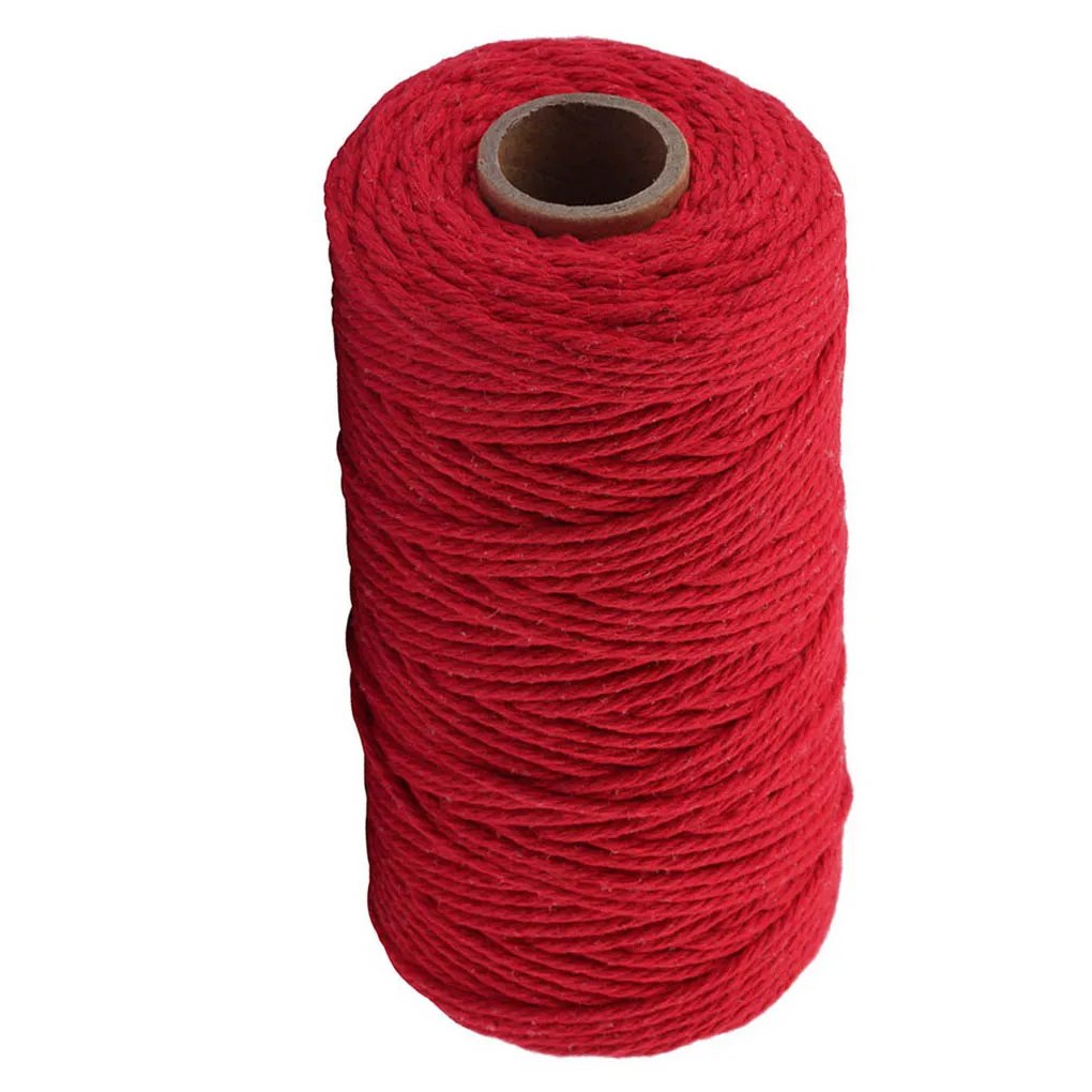 

1 Roll Handmade Cotton Rope Cord 3mm Diameter Single Color Woven DIY Crafts Ropes 100m, Grey