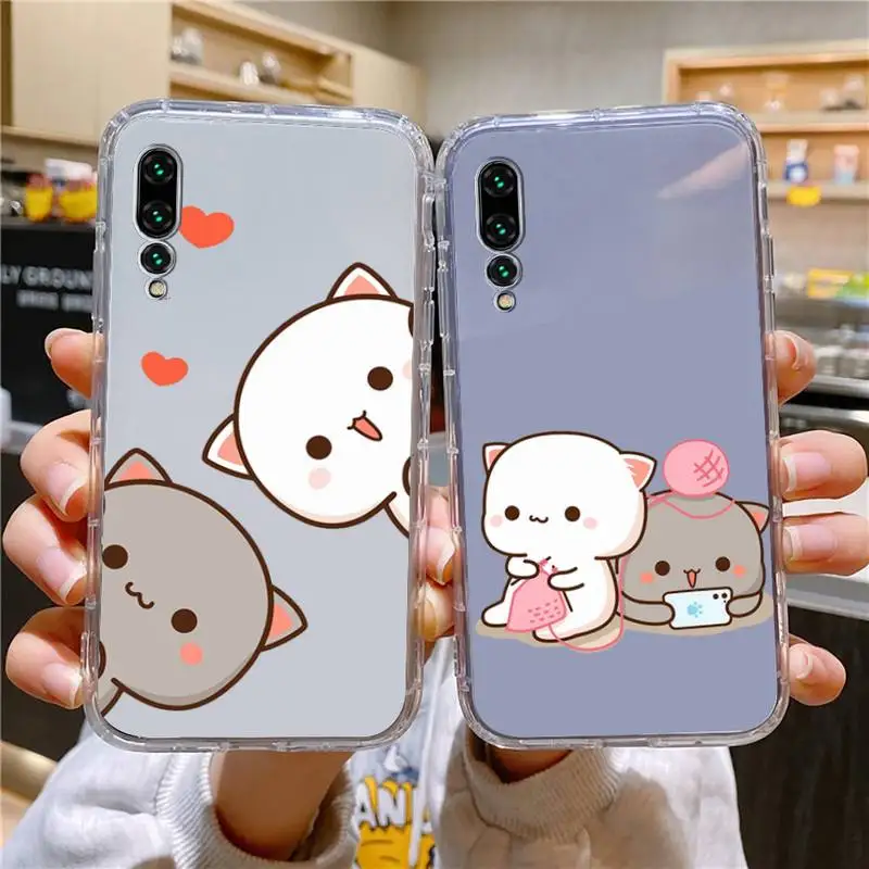 

Peach Mochi Cat Cartoon Phone Case For Xiaomi 11 Redmi Note 11pro5G 8T 9A 9S 12S K30 10T Pro Ultra K40pro Transparent Case