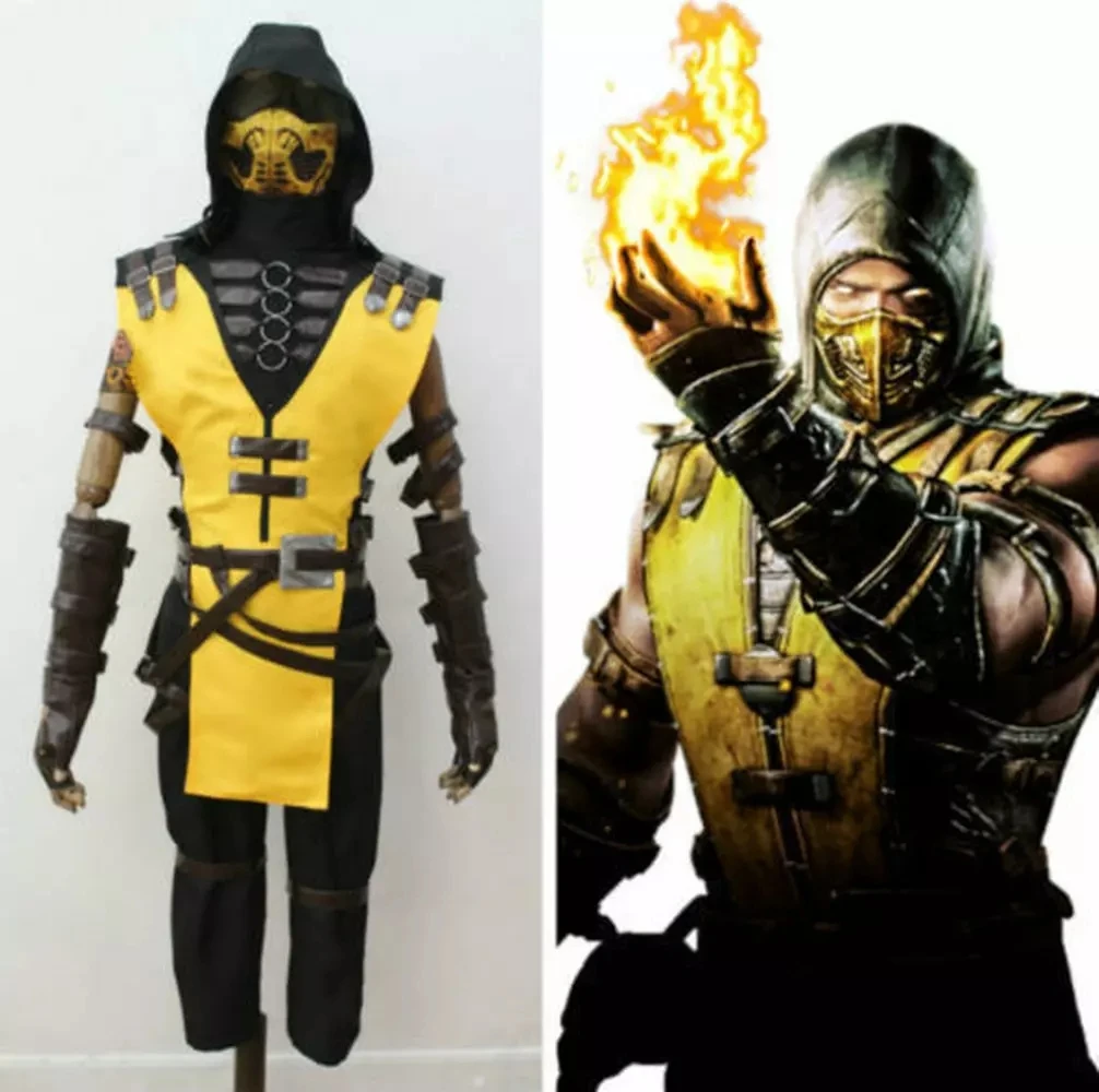 Фото Mortal Kombat X Костюм Скорпиона Хэллоуин Косплей Без маски №1