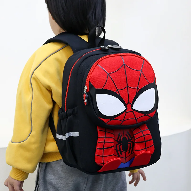 Фото Рюкзак Bandai Spider Man Amine с 3D-печатью, рюкзак с изображением Железного человека, рюкзак для школьников 1-3 классов, двойная сумка через плечо для мальчиков, подарки №2