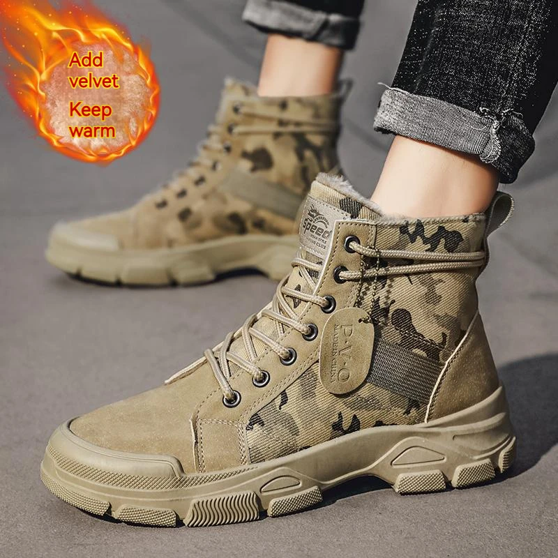 

High Top Shoes for Mens Sneakers Keep Warm Martens Boot Winter Snow Platform Boots Mens Colored Cotton Boots Free Shipping