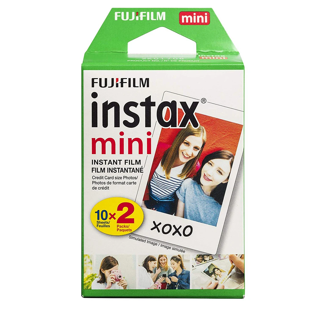 Fujifilm INSTAX Mini Instant Film 2 упаковки = 20 листов (белый) для Fujifilm Mini 8, Mini 90, Mini 70, Mini 50S, Mini 25, Mini
