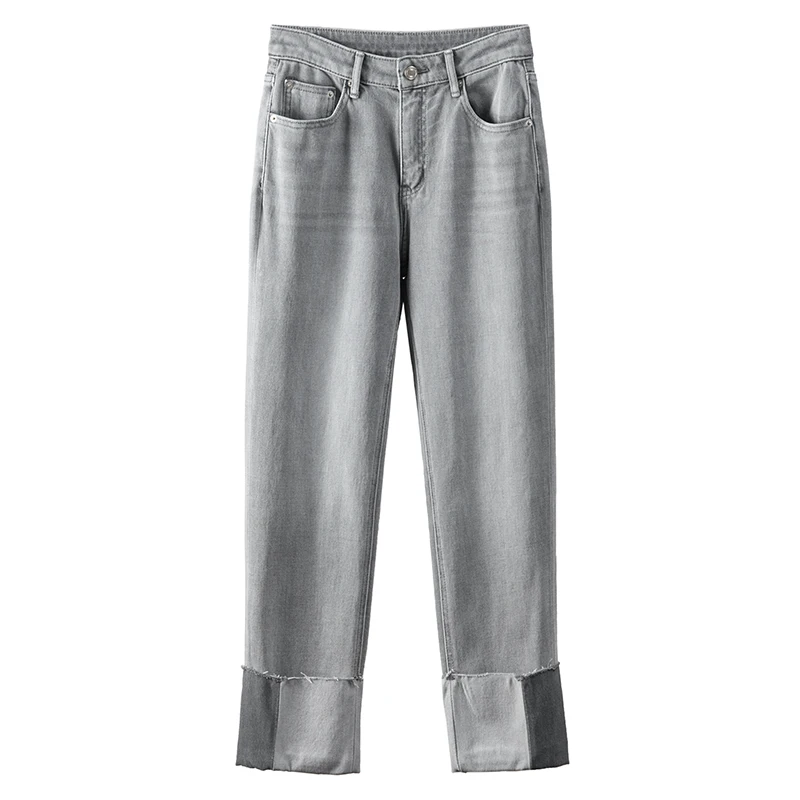 75% Cotton Jeans Women Denim Pants Women  Cotton  Polyester  Ankle-Length Pants  Patch Designs  HIGH Waist