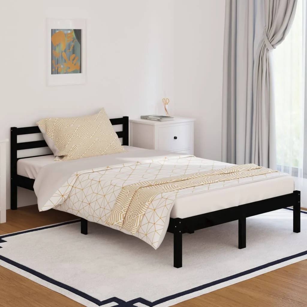 

Day Bed Frame, Solid Pine Wood Bed, Bedroom Furniture Black 120x200cm