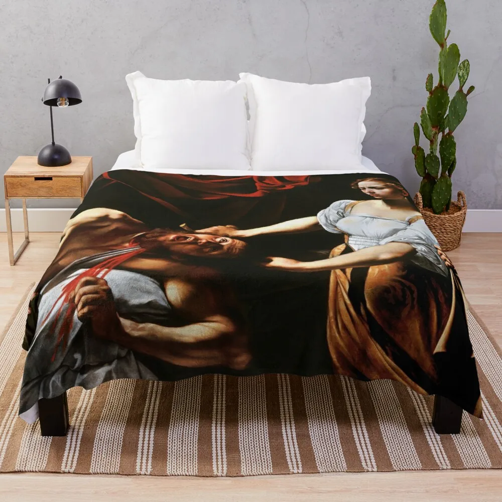 

High Resolution - Judith Beheading Holofernes - Caravaggio Throw Blanket fur blankets retro blankets fleece bkanket cute blanket