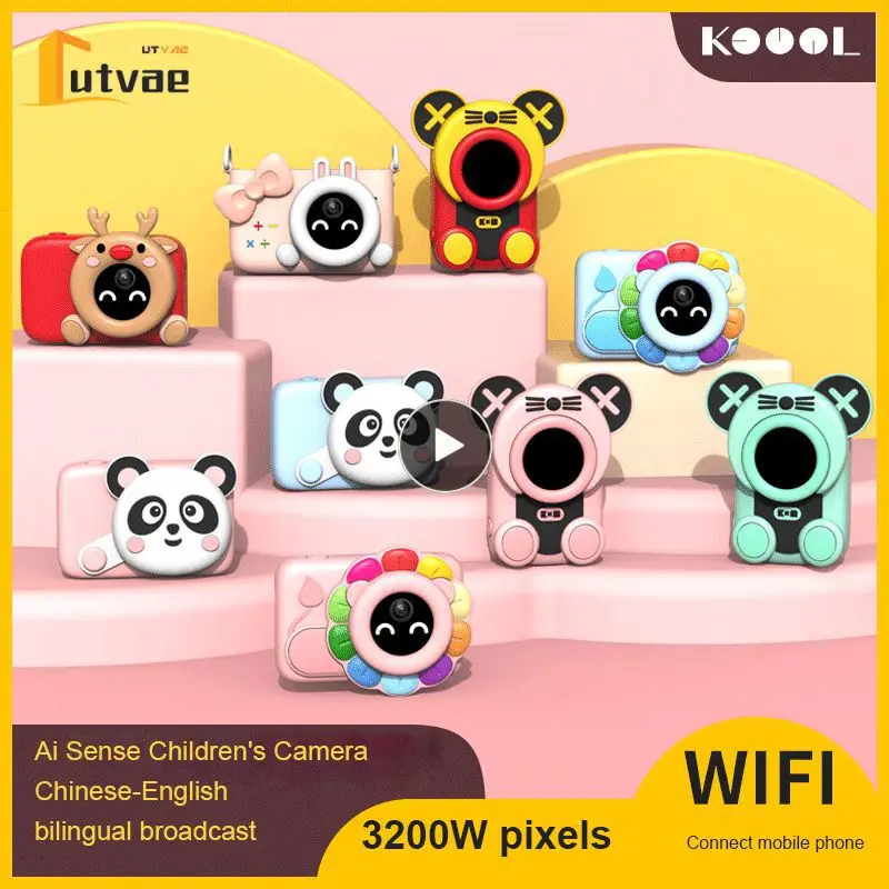 

Kids Camera Digital Camera 3200W Pixel Cute Children's Camera With 32G Video Toy Outdoor Photography Birthday Giftift