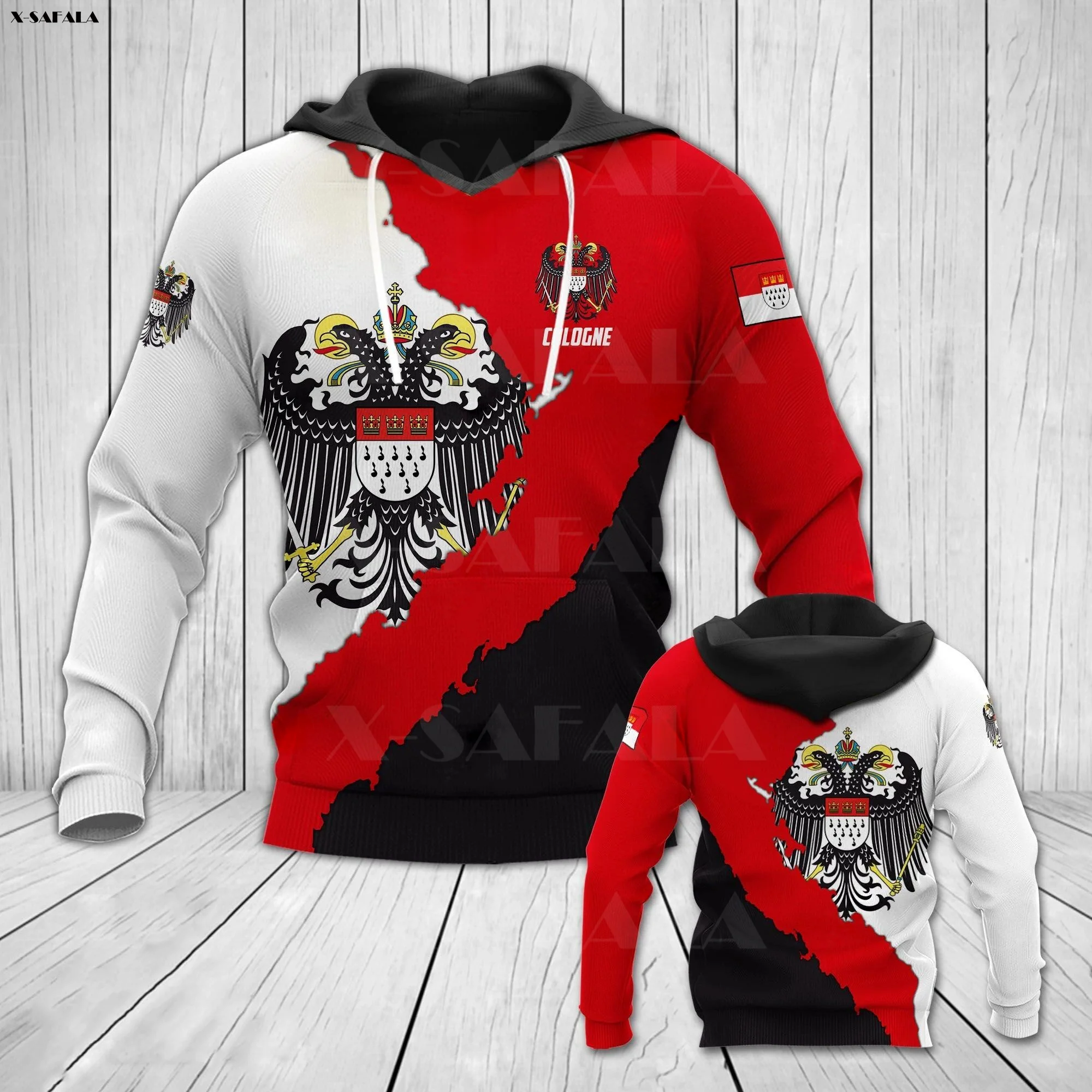 

GERMANY COLOGNE LIMITED Double Head Eagle Printed Cloth Man Female Zipper Hoodie Pullover Sweatshirt Hooded Jersey Tracksuits