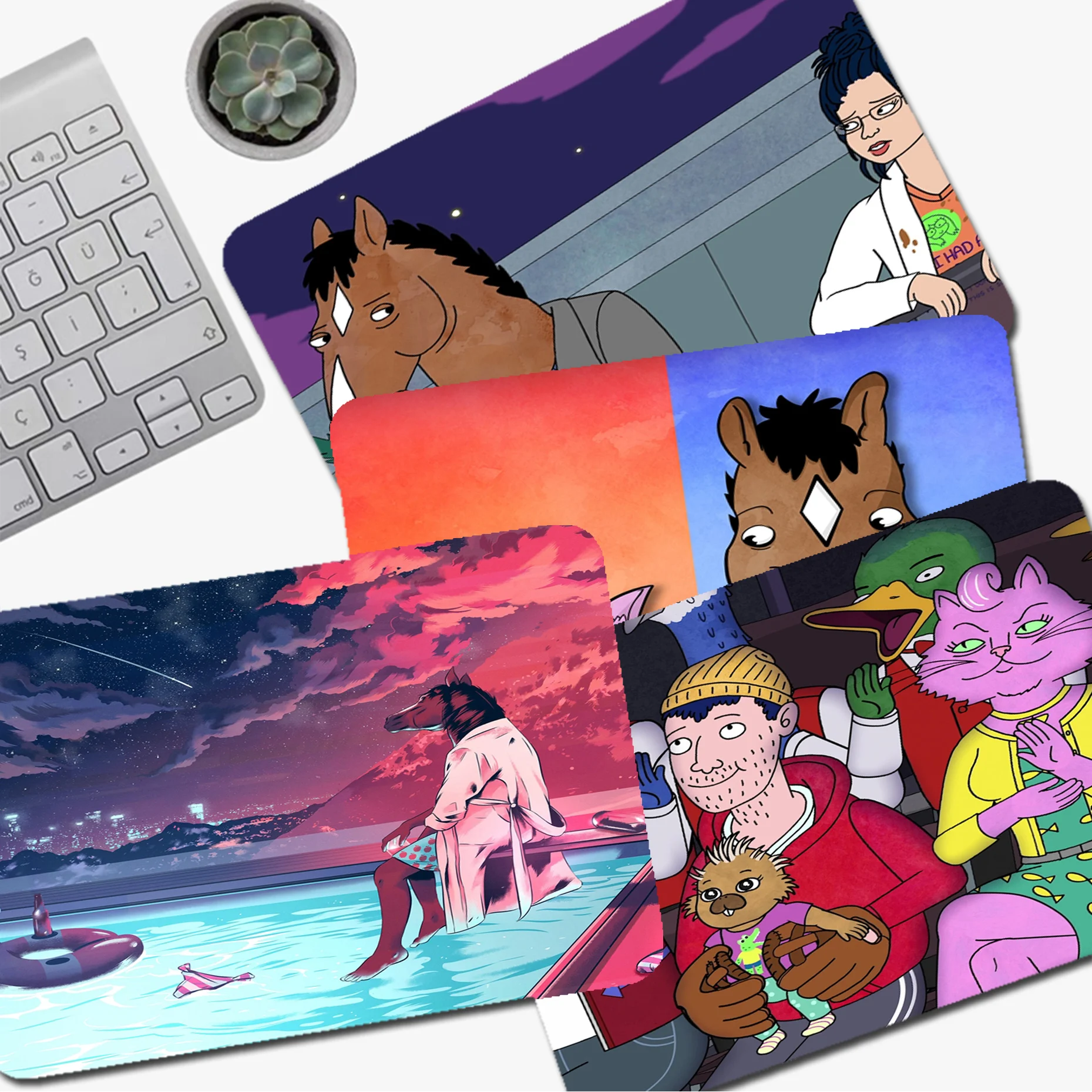 

MINISO B-bojackS H-horse-manS Mousepad Animation Office Student Writing Pad Non-slip Cushion Mouse Pad Office Desk Accessories