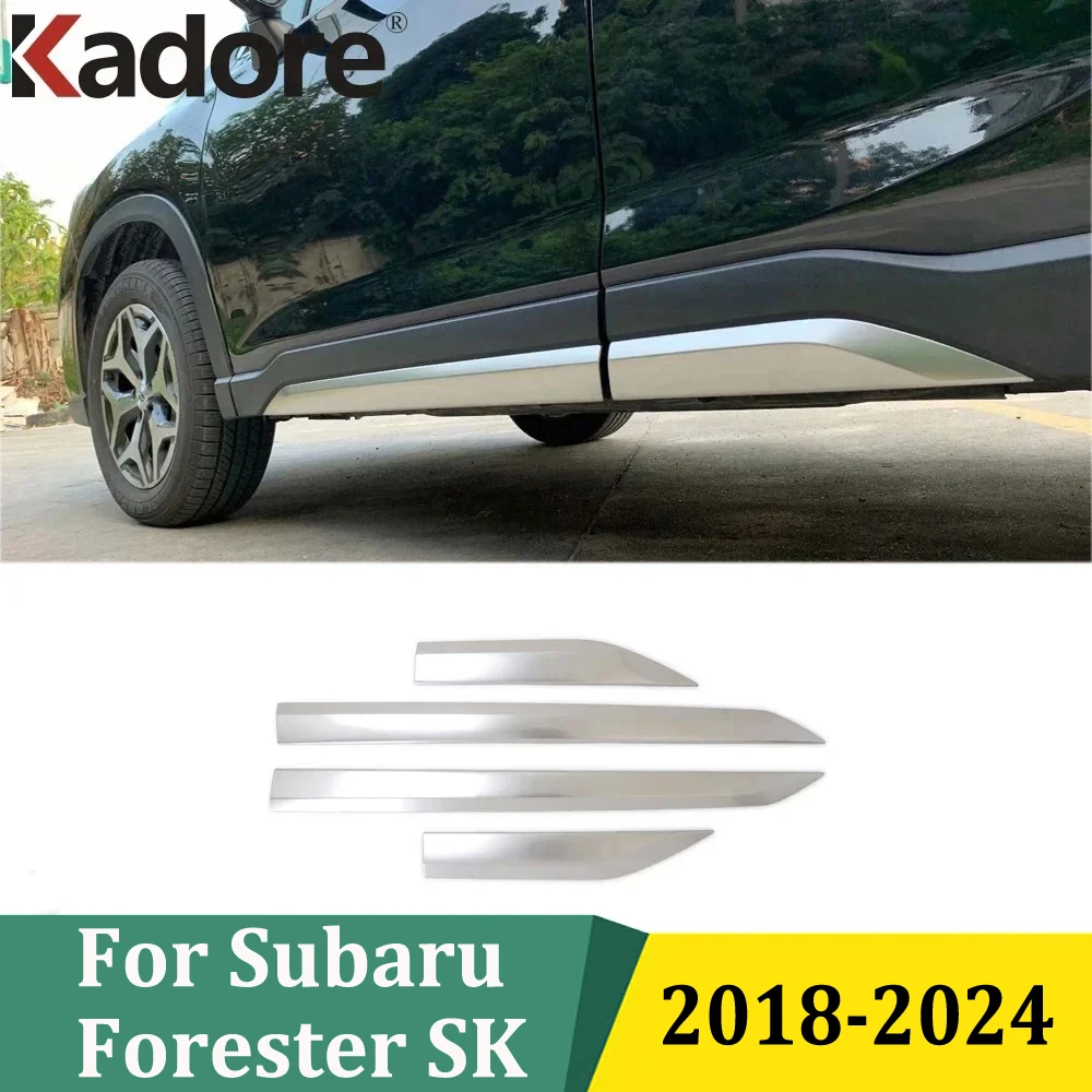 

Для Subaru Forester SK 2018-2022 2023 2024, литье боковых дверей из нержавеющей стали, накладка на кузов, рамка, аксессуары для стайлинга автомобиля