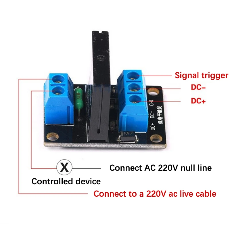 

5V 12V 24V DC 1 Channel Solid State Relay Board Module With Fuse For Arduino