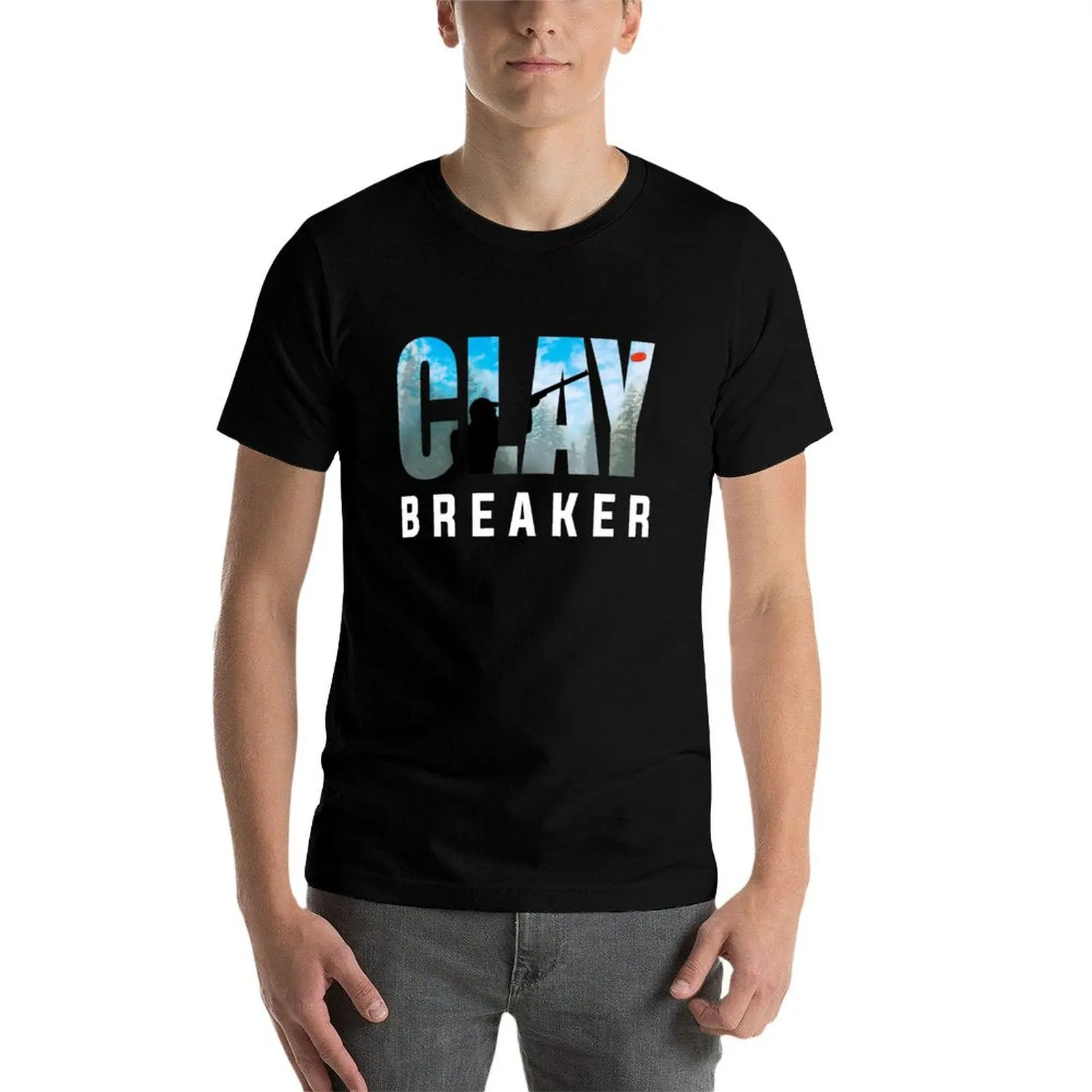 Фото Футболка с принтом Clay Breaker - Clay Pigeon Shooting Shot Gun Skeet Trap Target Gifts, повседневная, в уличном стиле, с коротким рукавом №4