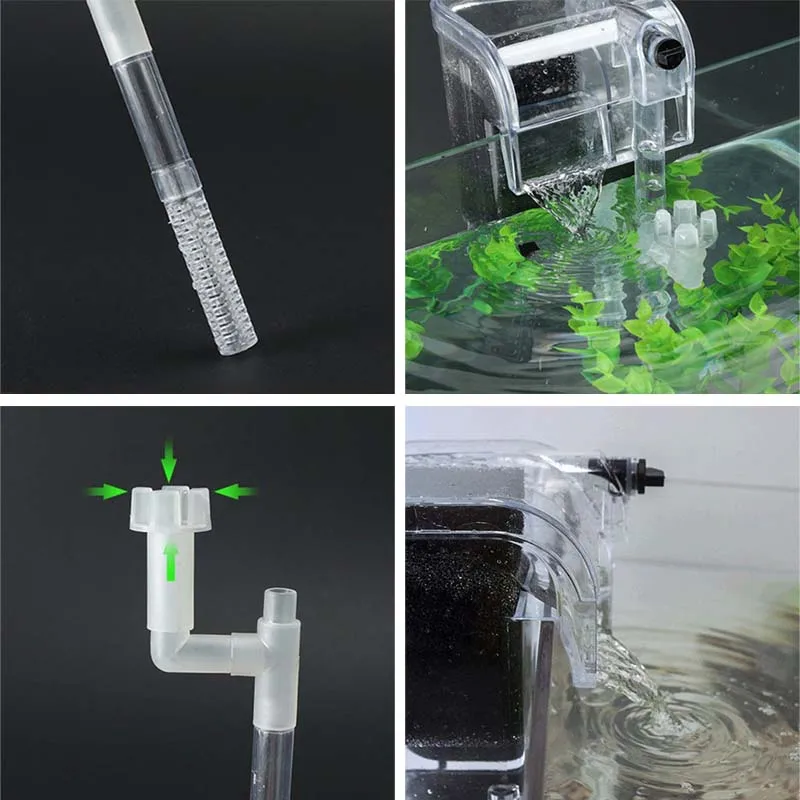 

Home Fish Tank Filter Pumpe Back Filter Aquarium Small Waterfall Hanging External Filter With Fish Tank Filter Sponges Aquarium