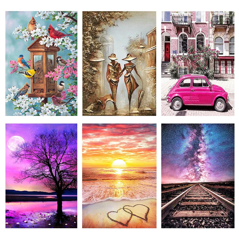 

5D Diamond Painting Landscape Figure Cartoon Round Diamond Mosaic Diy Diamond Embroidery Mosaic Animal Home Decoration Gift Ll31