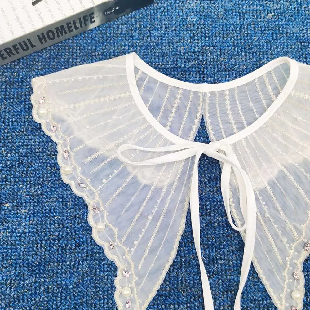 Многофункциональная кружевная рубашка искусственный воротник с вышивкой