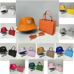 Women Bag Ladies Leather Protect Black People Bag Women Set Bucket Hat 2022 Luxury TOTE Handbags for Women Bag Purse And Hat Set