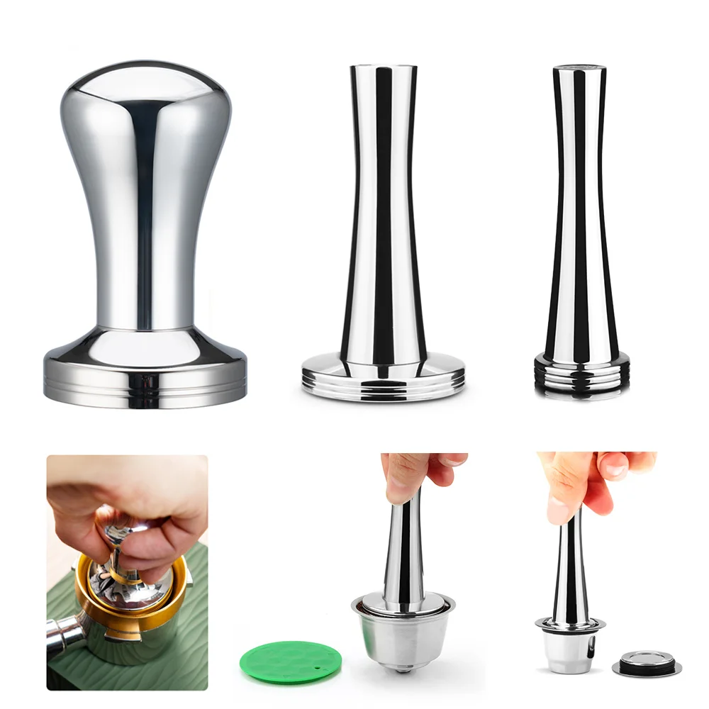 

304 Stainless Steel Coffee Tamper Espresso Coffee Powder Hammer Pressing For Dolce Gusto Coffee Nespresso Capsule & Portafilter