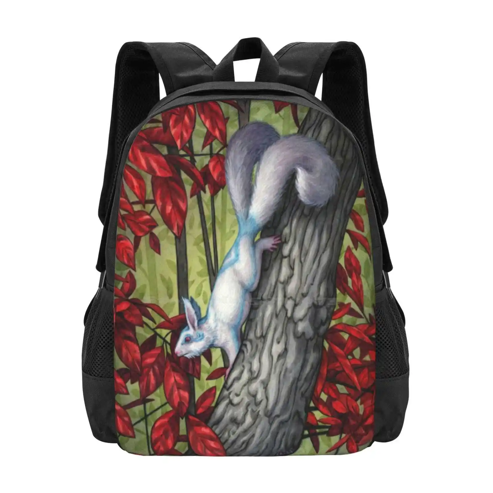 

Autumn Spirit Pattern Design Bag Student'S Backpack Squirrel Nature Fall Albino Spirit Magic Fantasy Forest Trees Red Leaves
