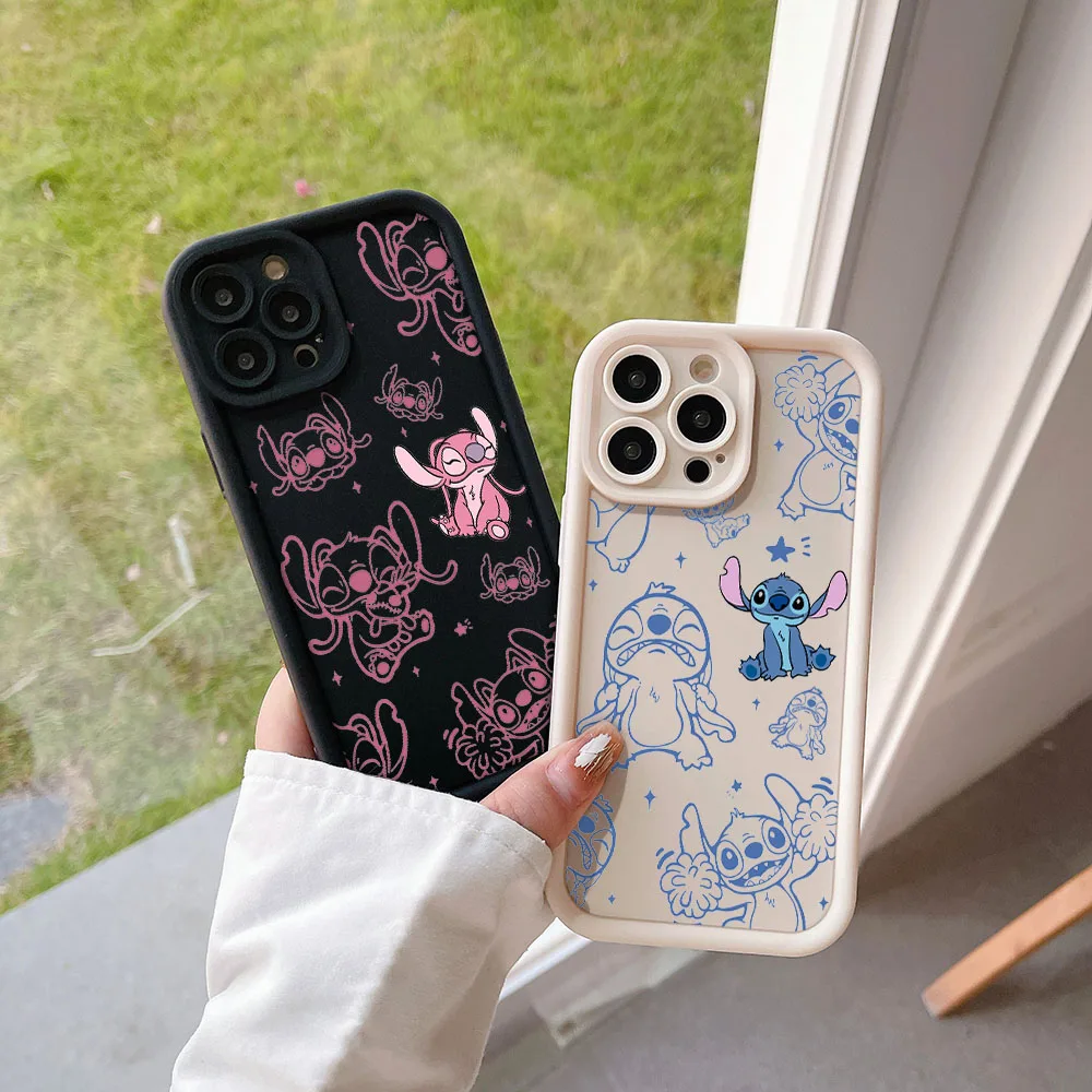 Чехол для телефона Disneies Stitch Angel Samsung S24 S23 S22 S21 S20 Note 20 FE Plus