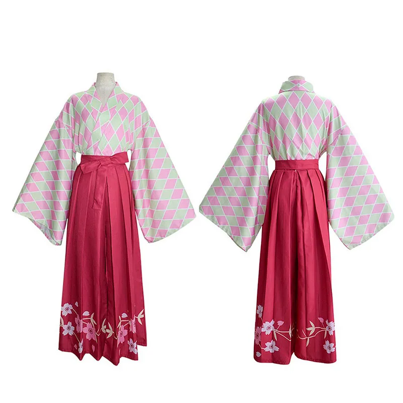 

Костюм для косплея Kanroji Mitsuri/Kamado Nezuko, костюм-кимоно Кендо, карнавальный костюм на Хэллоуин