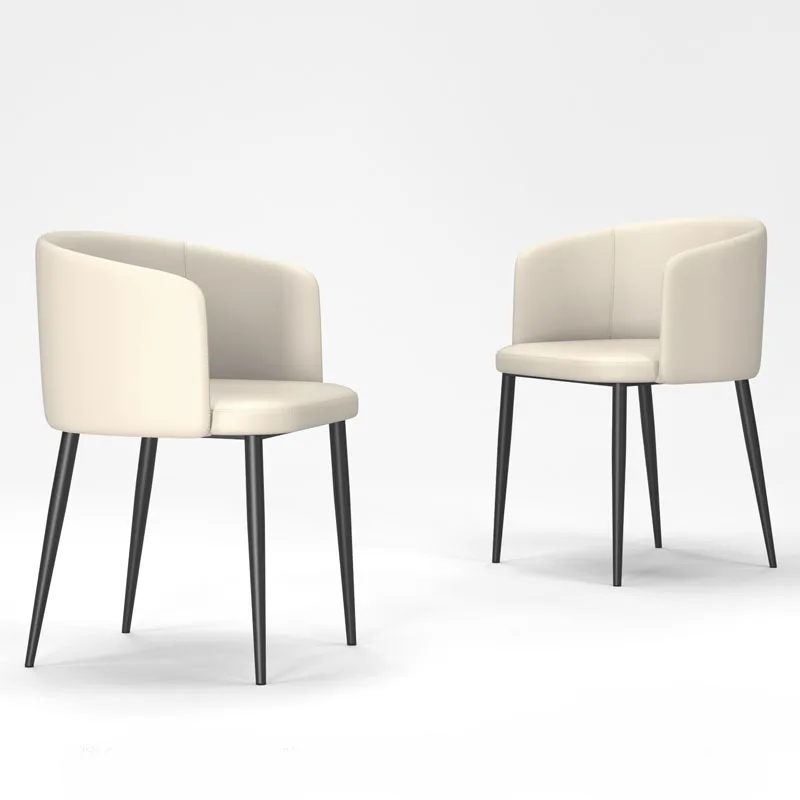 

Home Nordic Simple Leather Light Luxury Dining Chair