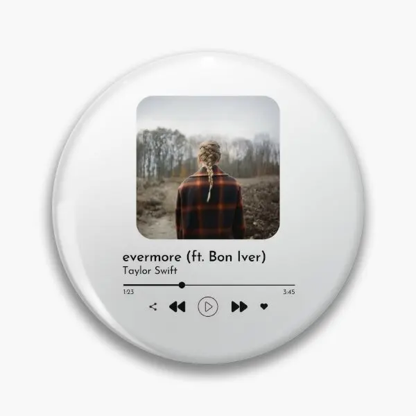 Evermore Currently Listening Taylor Swif мягкая булавка на пуговицах милая женская забавная брошь в