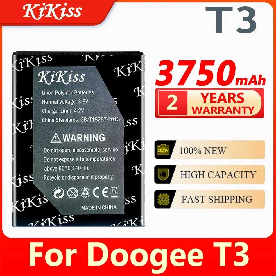 Сменный аккумулятор KiKiss 3750 мАч для сотового телефона Doogee T3