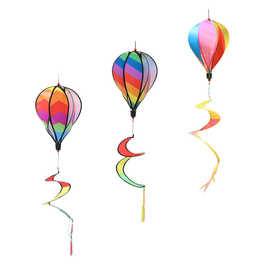 

3 Pcs Colorful Windmill Hot Air Balloon Pendent Yard Decorations Giant Ornaments Jumbo Balloons Garden Hanging