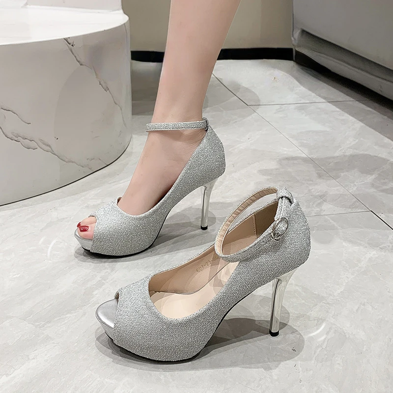 

Туфли-лодочки женские с открытым носком, толстая платформа, пикантные Клубные, однотонные, для офиса, лето