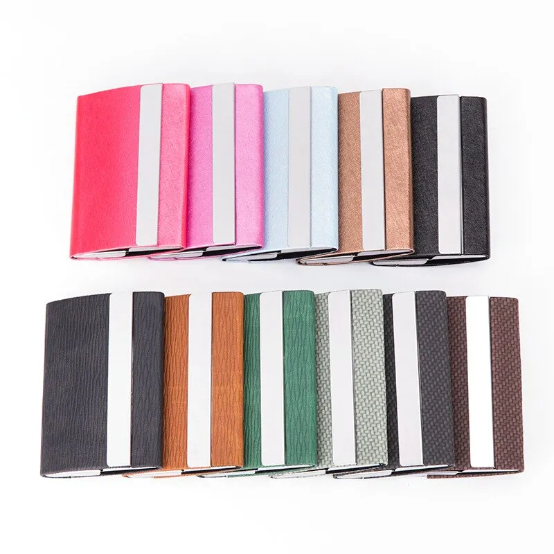 

1pc Credit ID Card Holders Magnetic Double Open Business Card Case PU Leather Big Capacity Travel Card Wallet New