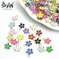 20pcslot enamel rhinestones flowers charms for diy jewelry makings pendant necklace keychains earrings handmade accessories